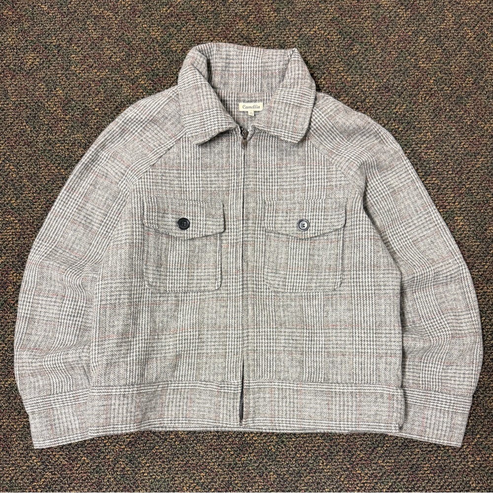 Y2K Cropped Grey Jacket Camellia‎ XXL